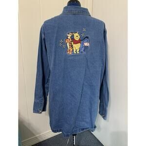 Vintage The Disney Store Catalogue Denim Jacket Embroidered Winnie The Pooh 2X